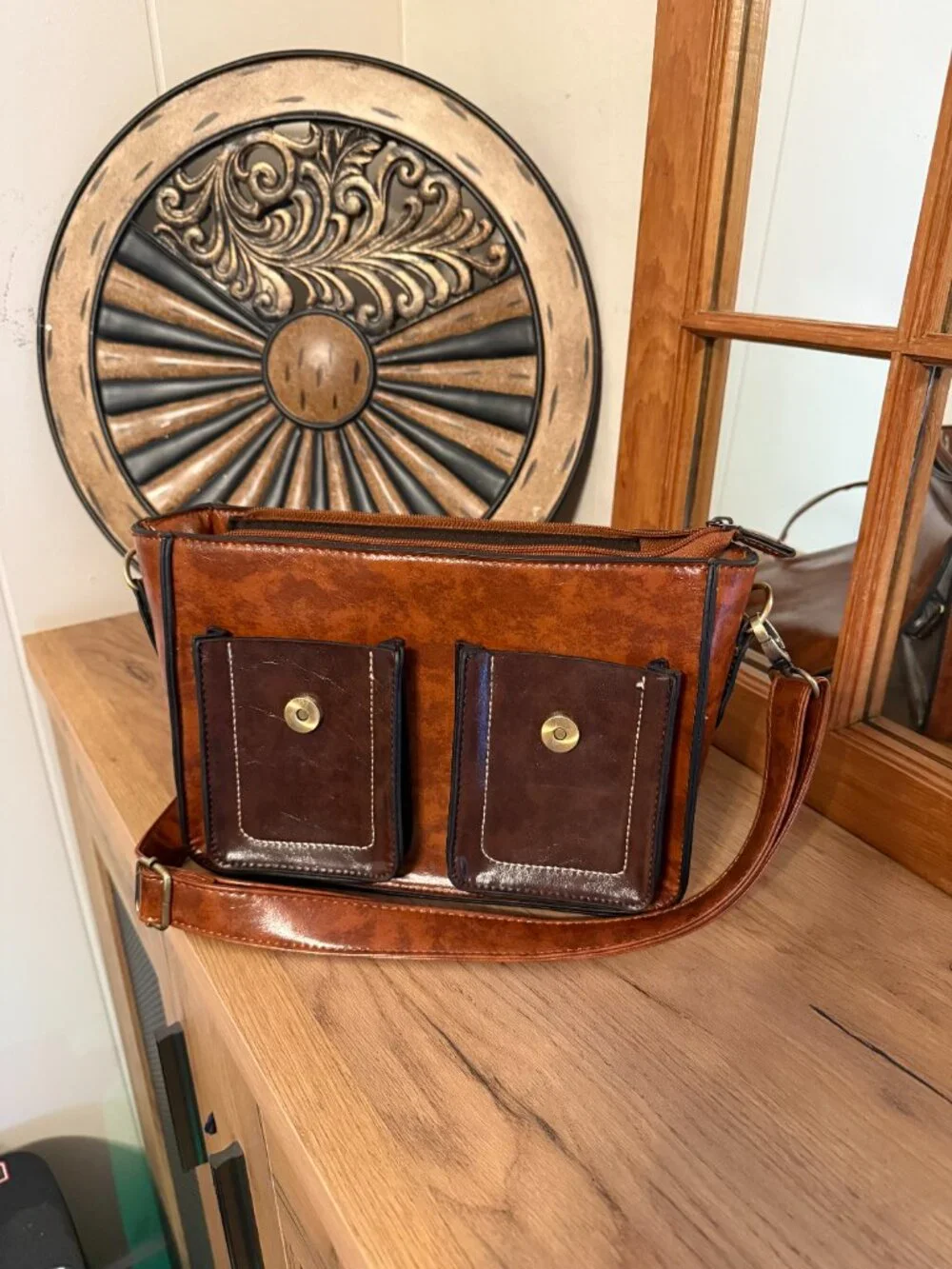 AVBER Womens Vintage Saddle Messenger Bag